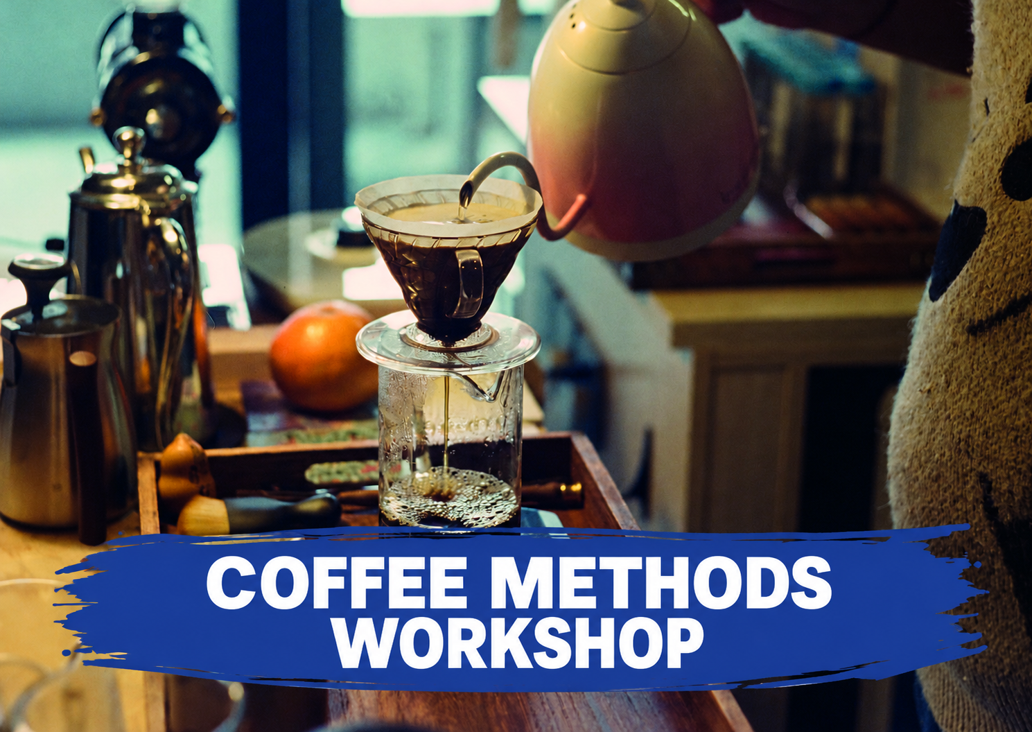 Coffee Methods experience with blue brush title